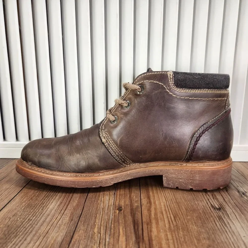 Fluchos Ankle Chukka Boots Men Sz 8 EU 41 Brown Distressed Leather Hipster Spain